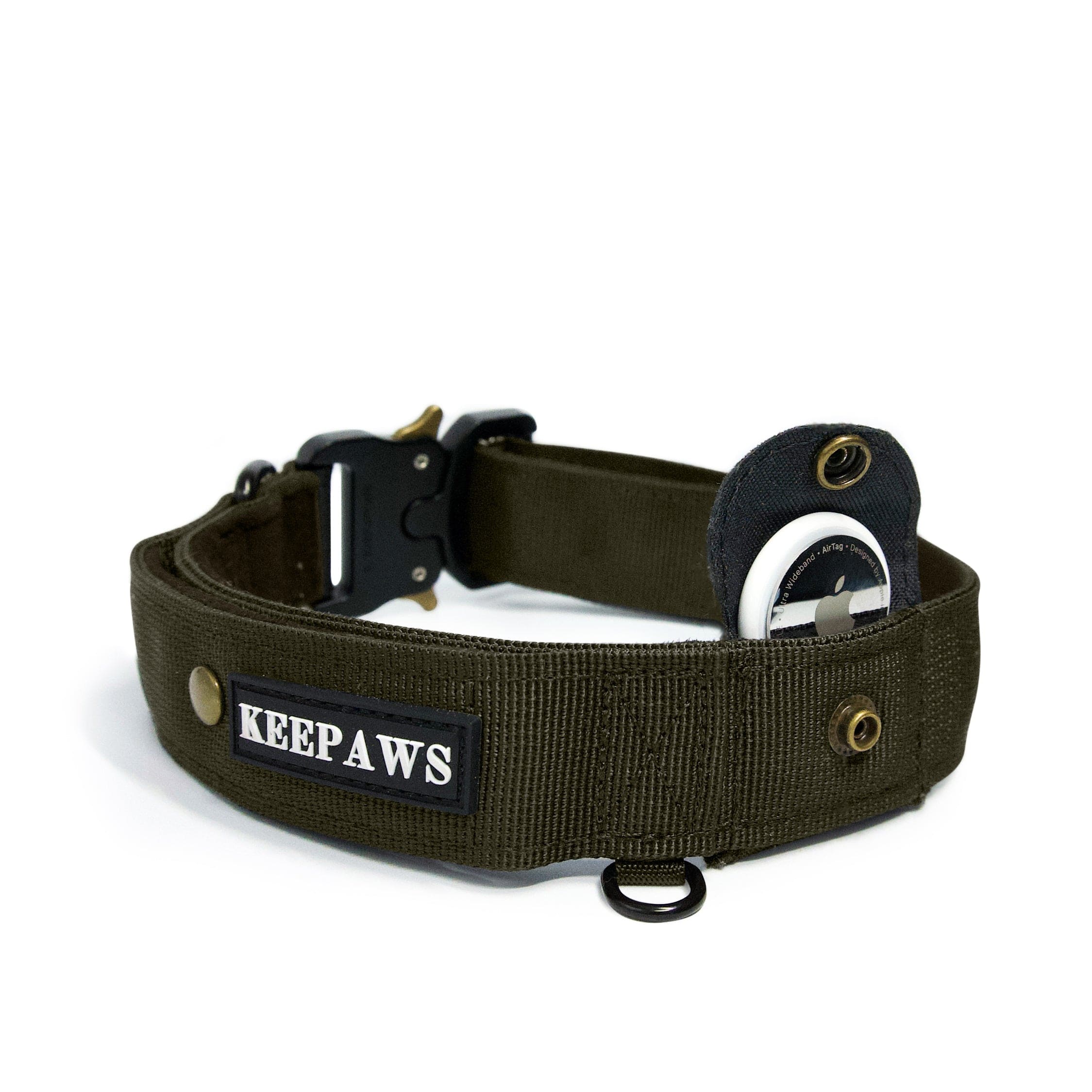 Heavy Duty Tactical Dog Collar Compatible With Air Tag, Military Dog Collar  With Air Tag Holder Case And Handle